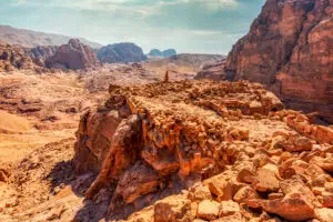 View over Petra from al-Habis, Al-Habis, Jordan