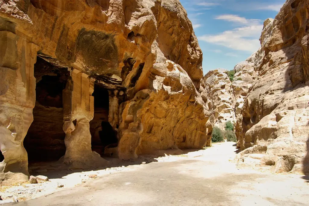 Rock-cut halls and houses, Little Petra, Jordan