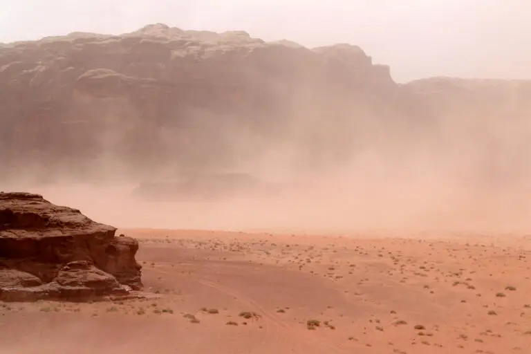 Sandstorm in Wadi Rum