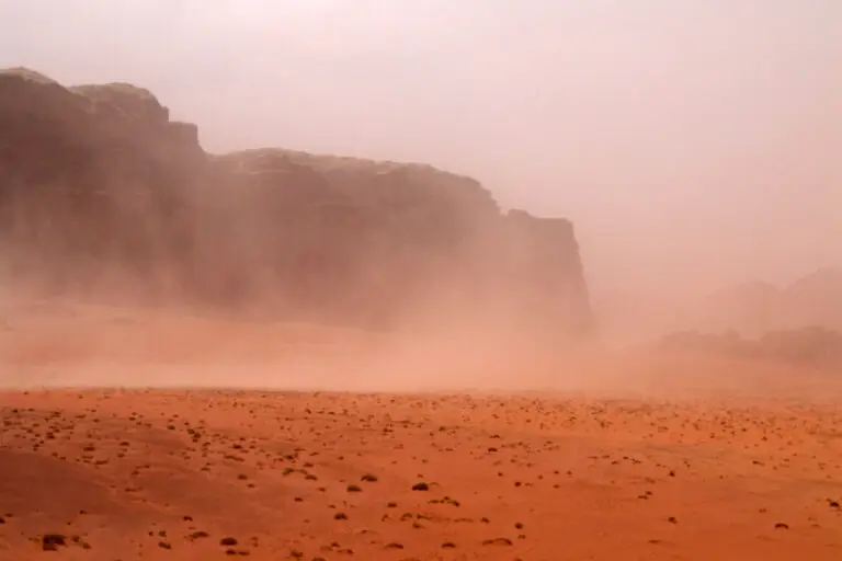 Sandstorm in Wadi Rum