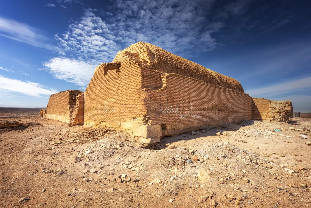 Qasr Tuba, an unfinished Umayyad brick palace in Jordan’s south-eastern desert