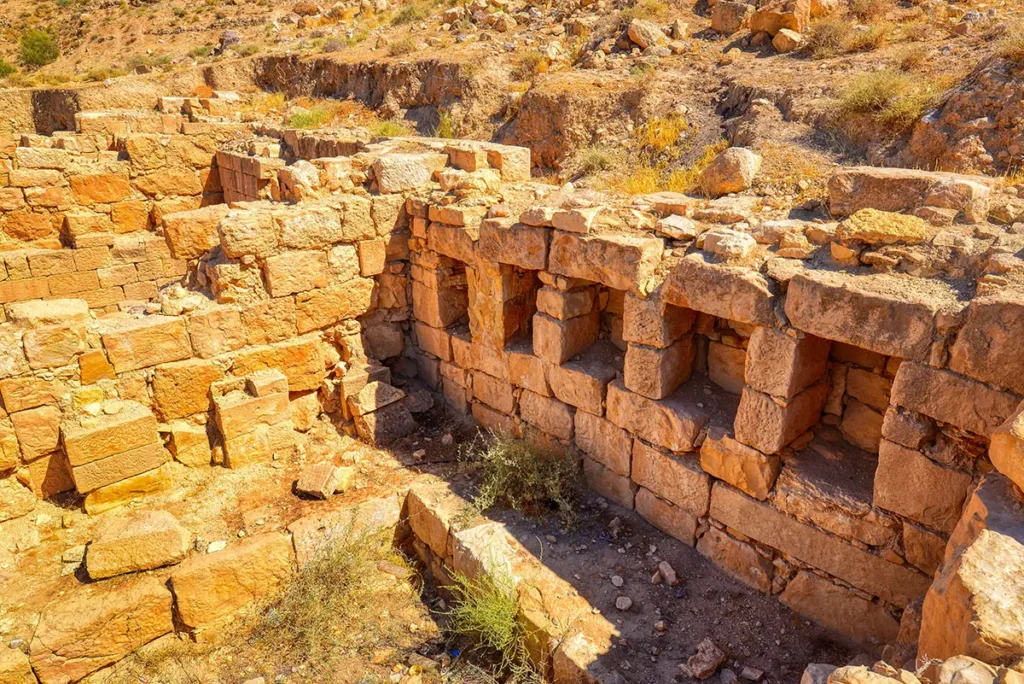 The village around the sanctuary, Khirbet edh-Dharih, Jordan