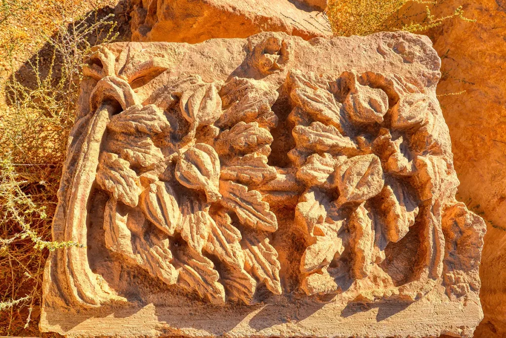Carved decoration from the temple, Khirbet edh-Dharih, Jordan