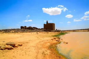 The qasr beside the edge of the lake, Qasr Burqu, Jordan