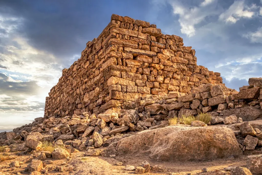 A corner of the tower in very large blocks, Qasr El-Al, Jordan