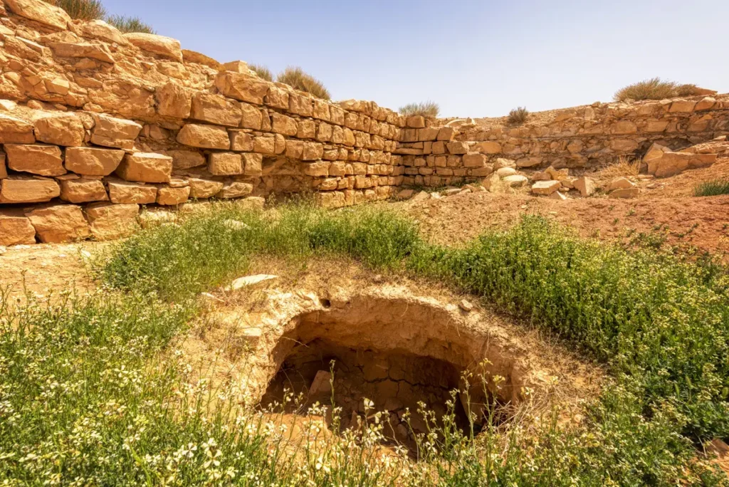 Rock-cut cistern at Qasr Mshash